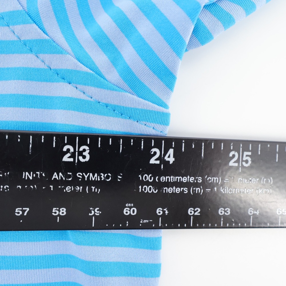 Peter Millar Summer Comfort Striped Polo Shirt Blue Short Sleeve Mens Large - Picture 6 of 8